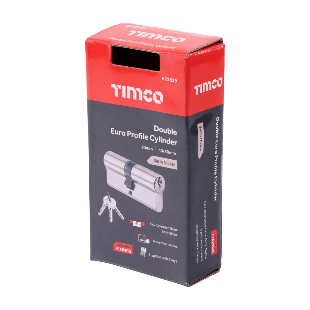 TIMCO Double Euro Cylinder SN - 90mm (40/50) (1)
