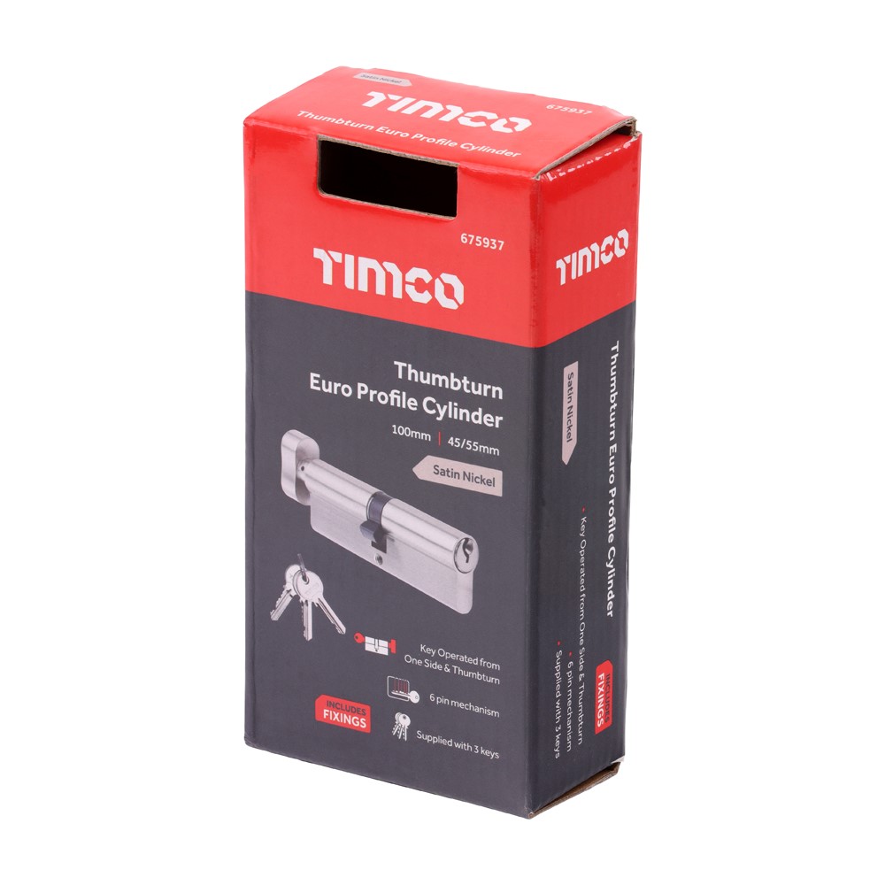 TIMCO Thumbturn Euro Cylinder SN - 100mm (45/55) (1)