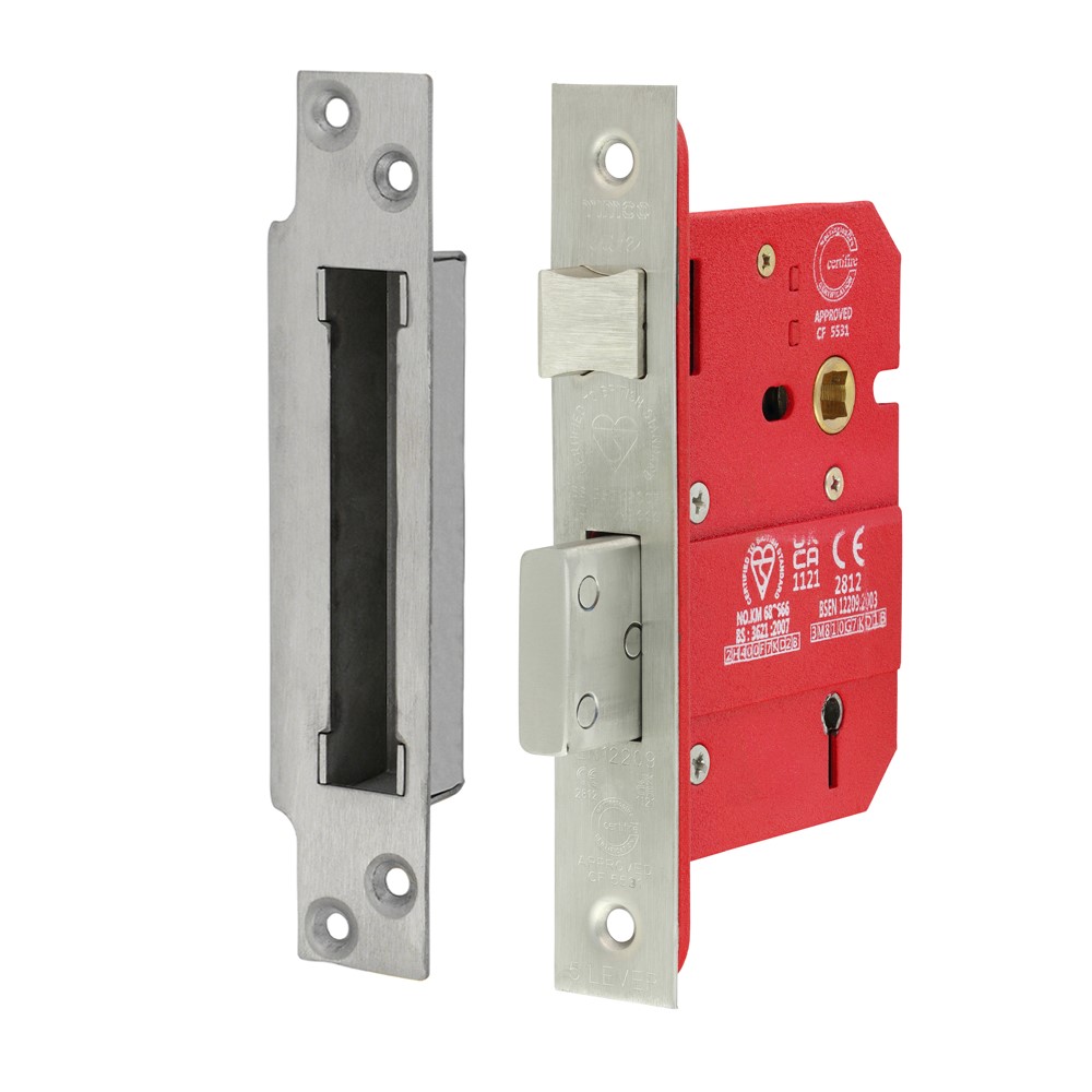 TIMCO 5 Lever BS CE Sashlock Satin Stainless Steel 78mm Case / 57mm Backset (1)