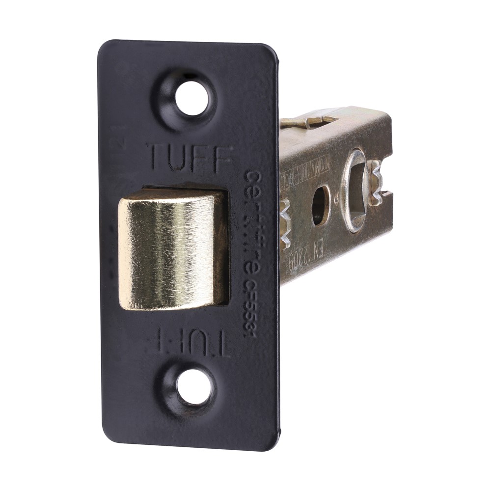 TIMCO Tubular Latch Matt Black - 76mm case / 57mm backset (1)