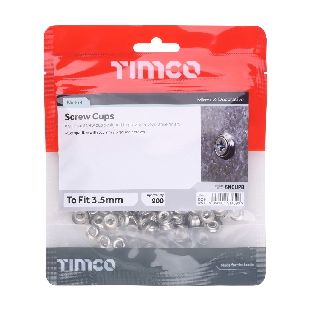 TIMCO Surface Cup Nickel to Fit 6g Screws (900 Pack)