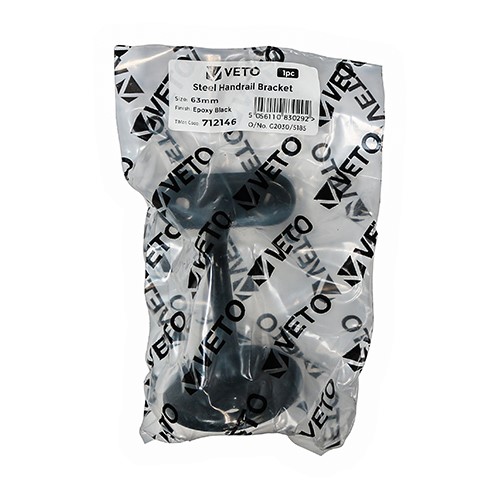 TIMCO Steel Handrail Bracket - Black 63mm