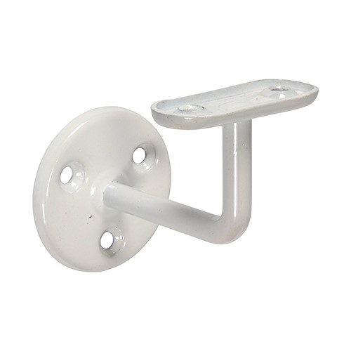 TIMCO Steel Handrail Brackets - White 63mm (2)
