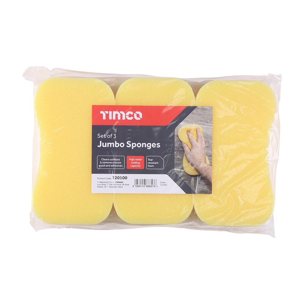 TIMCO Pack of Jumbo Sponges 3 Packmm (3 Bag)