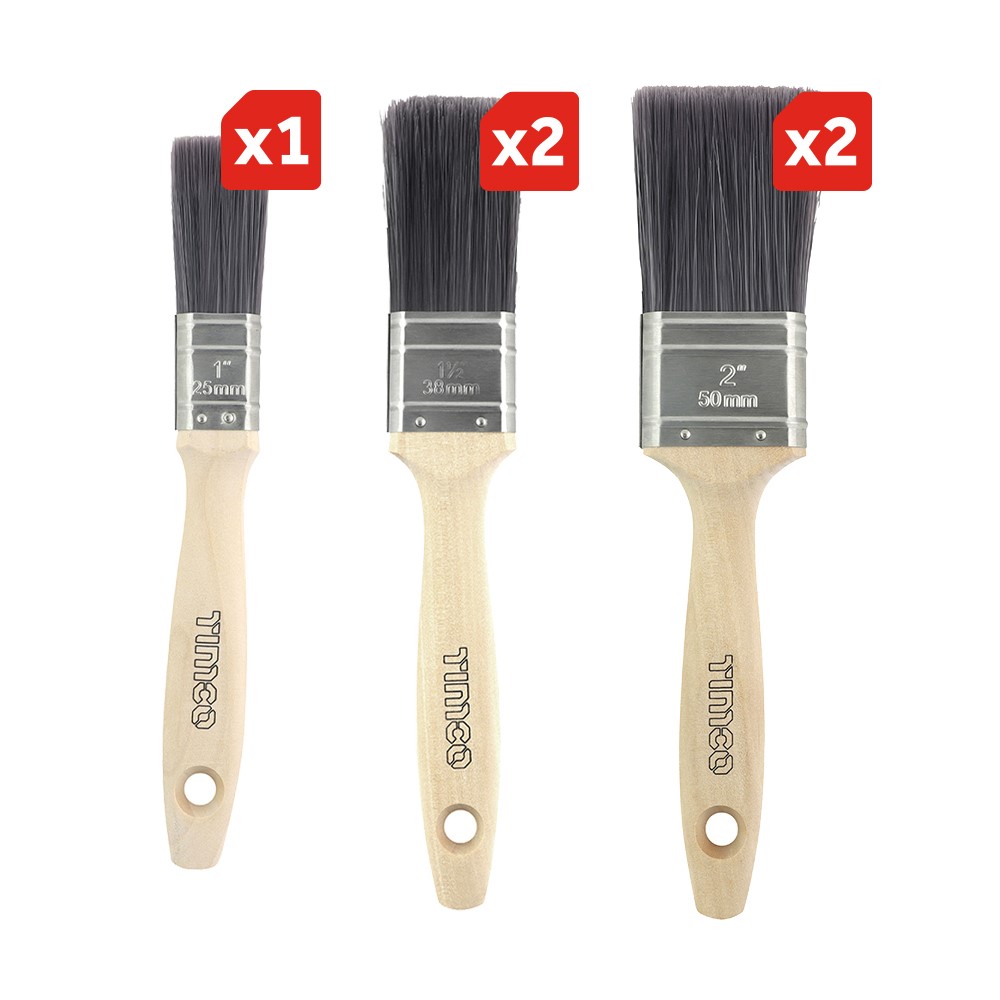 TIMCO Professional Synthetic Paint Brush Mixed Set 5 Pack (5 Clamshell)