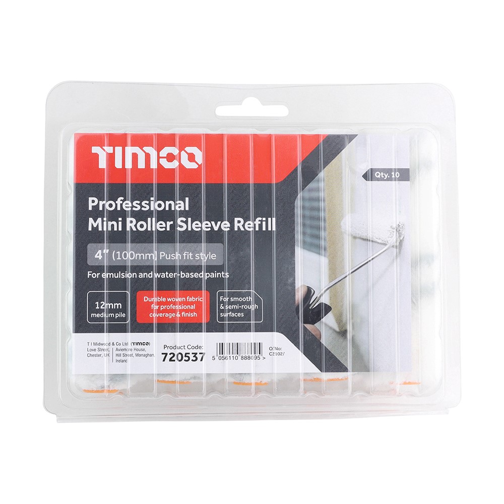 TIMCO Professional Mini Roller Sleeve Refill 12mm 4