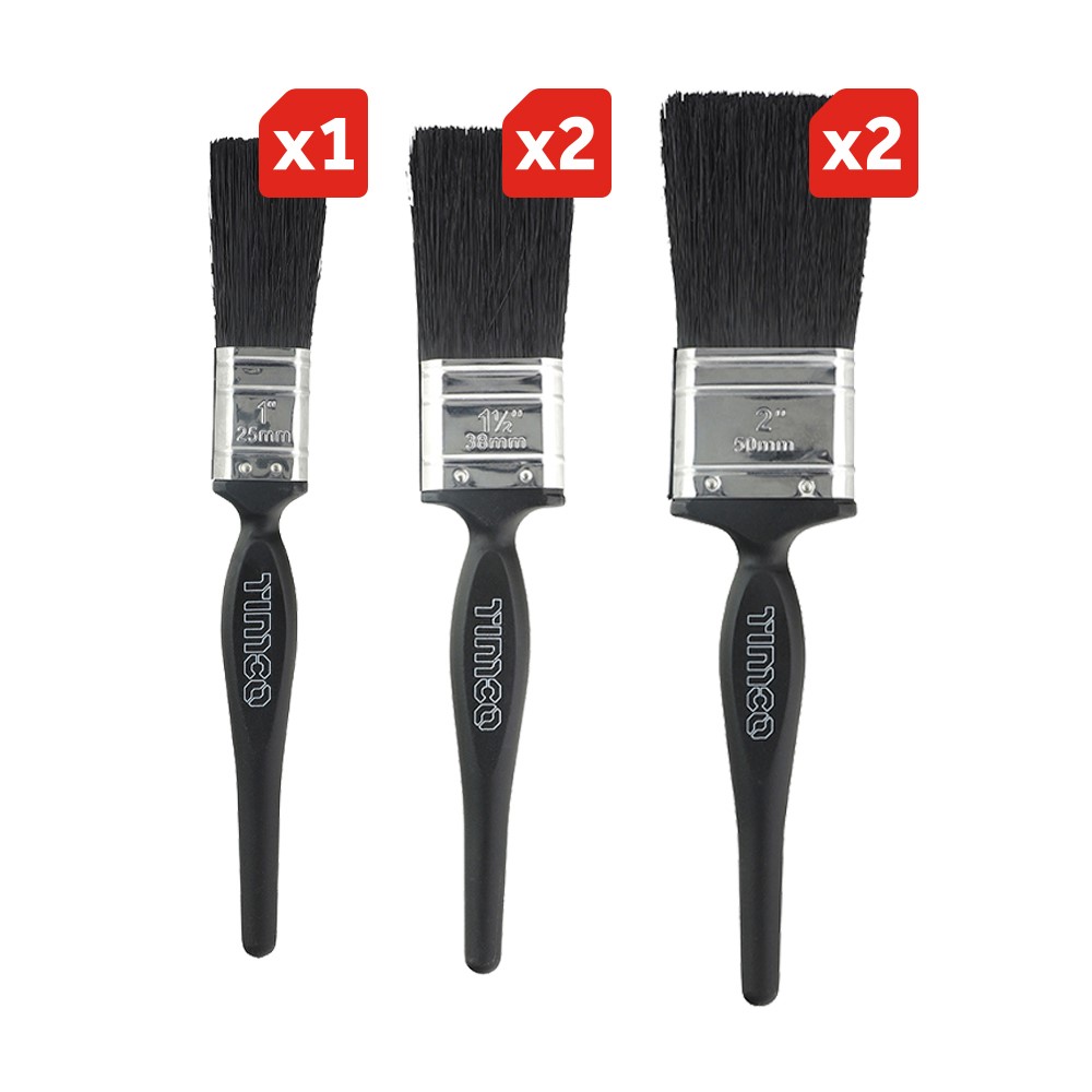 TIMCO Contractors Mixed Paint Brush Set 5 Pack (5 Clamshell)