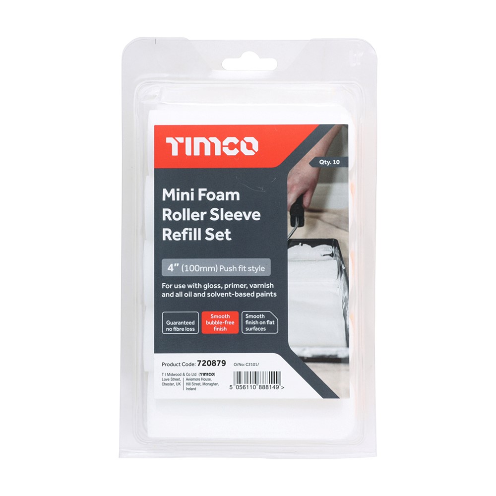 TIMCO Mini Foam Roller Sleeve Refill Set 4