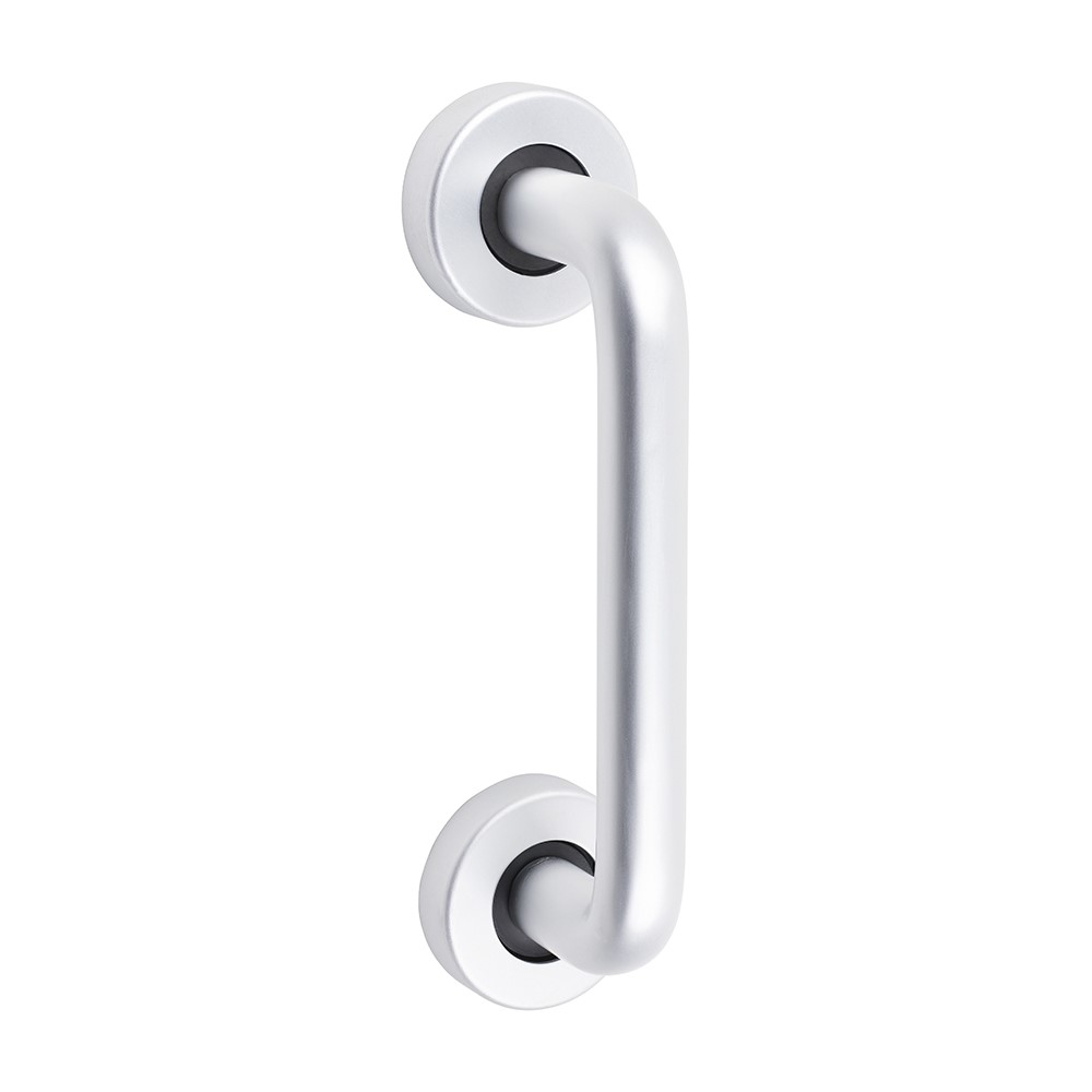 TIMCO D Shaped Pull Handle On Rose - Satin Anodised Aluminium 152 x 19mm