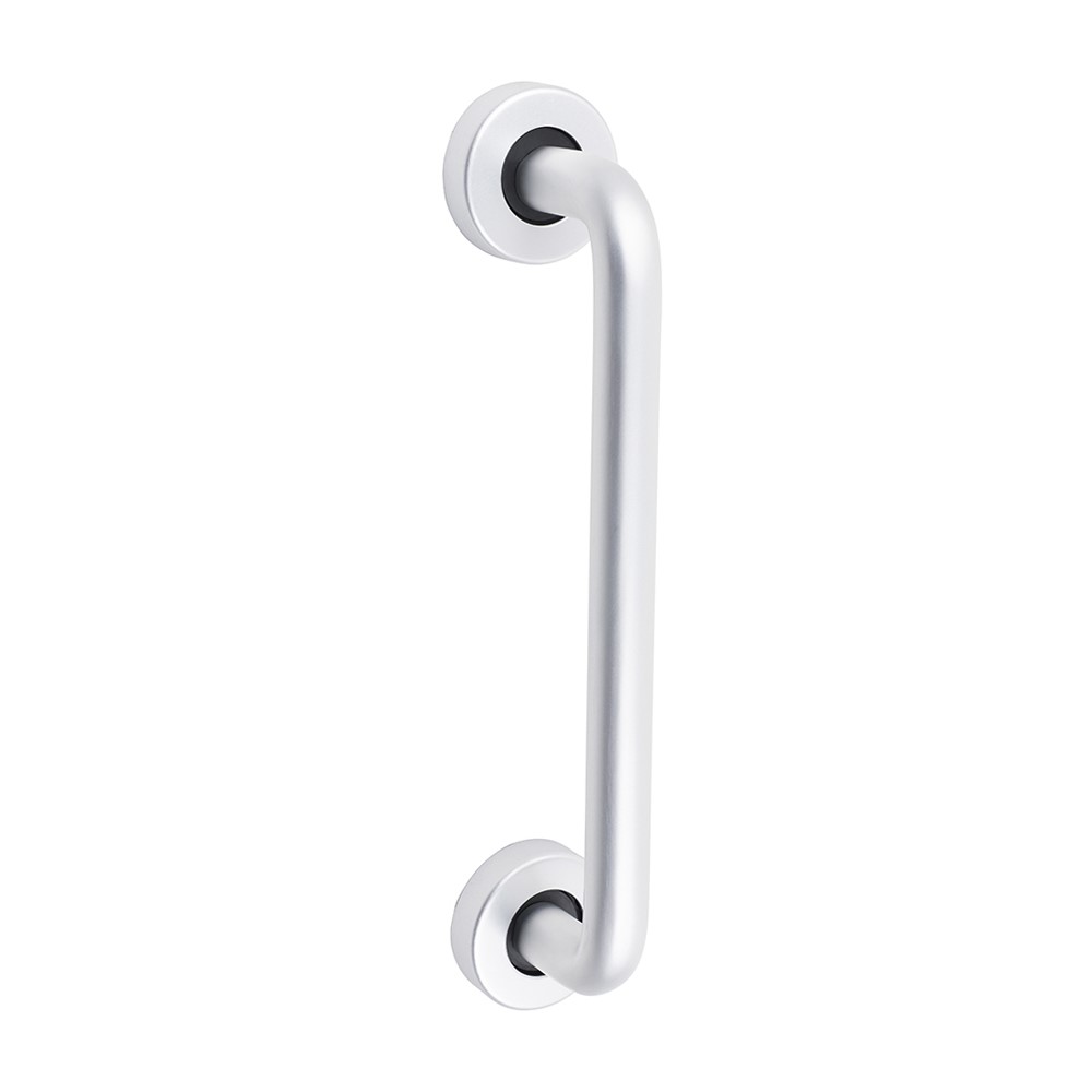 TIMCO D Shaped Pull Handle On Rose - Satin Anodised Aluminium 229 x 19mm