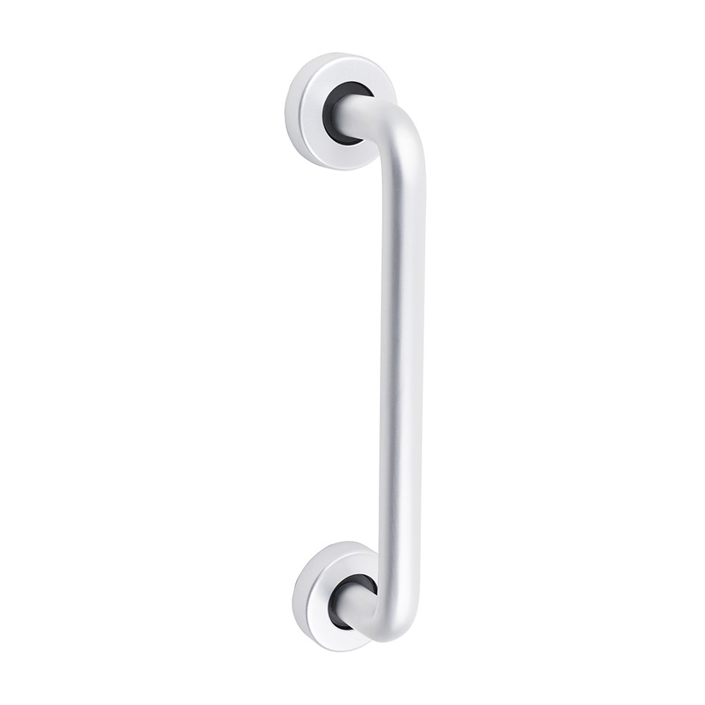 TIMCO D Shaped Pull Handle On Rose - Satin Anodised Aluminium 229 x 19mm