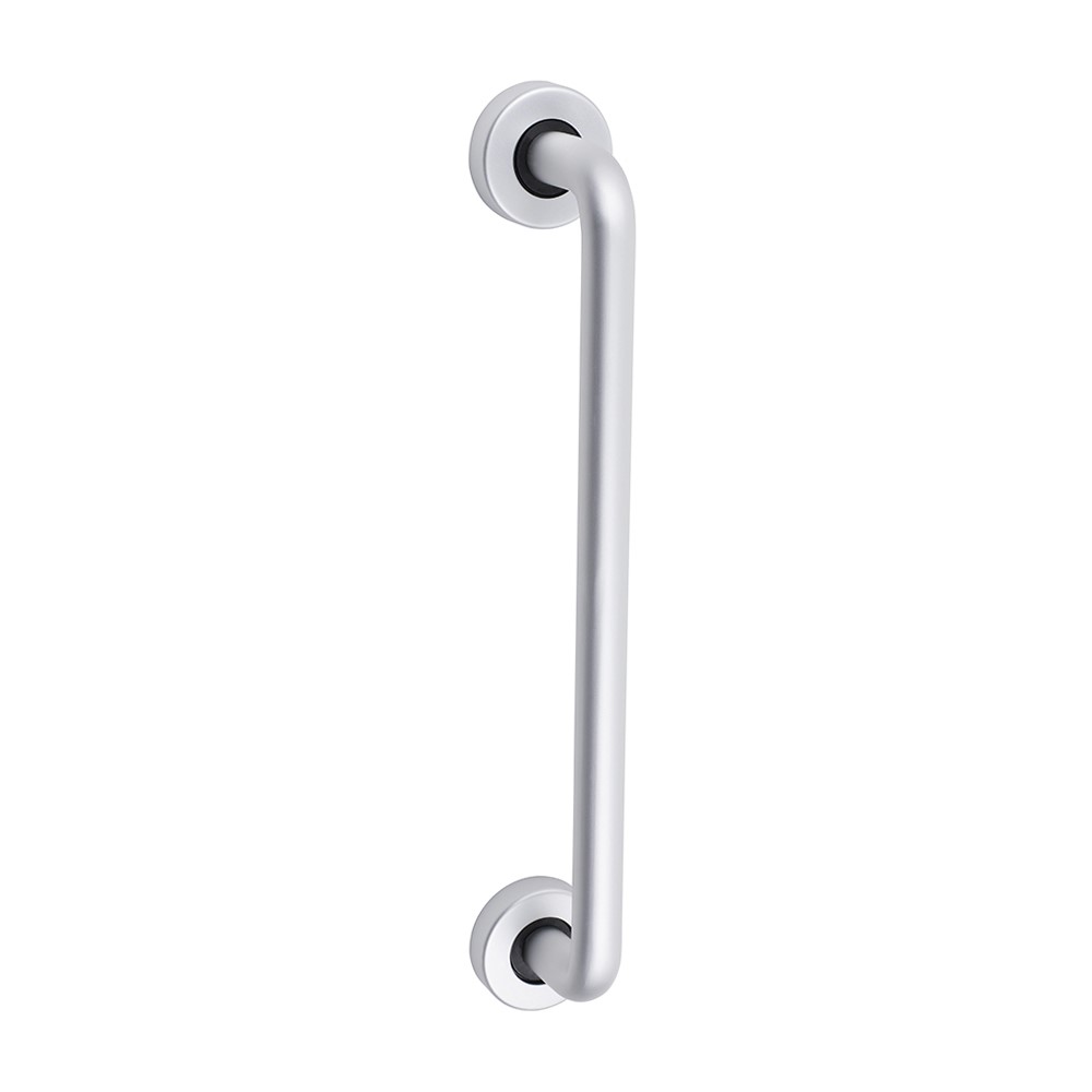 TIMCO D Shaped Pull Handle On Rose - Satin Anodised Aluminium 305 x 19mm