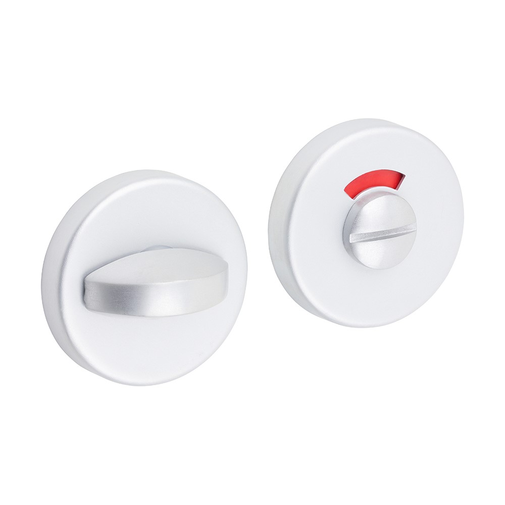 TIMCO Contractors Bathroom Thumb Turn & Release On Rose Set - Satin Anodised Aluminium 54mm (2)