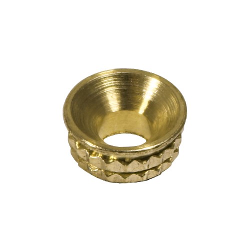 TIMCO Knurled Inset Screw Cups - Solid Brass to Fit 4.8, 5.0mm Screw (8 Pack)