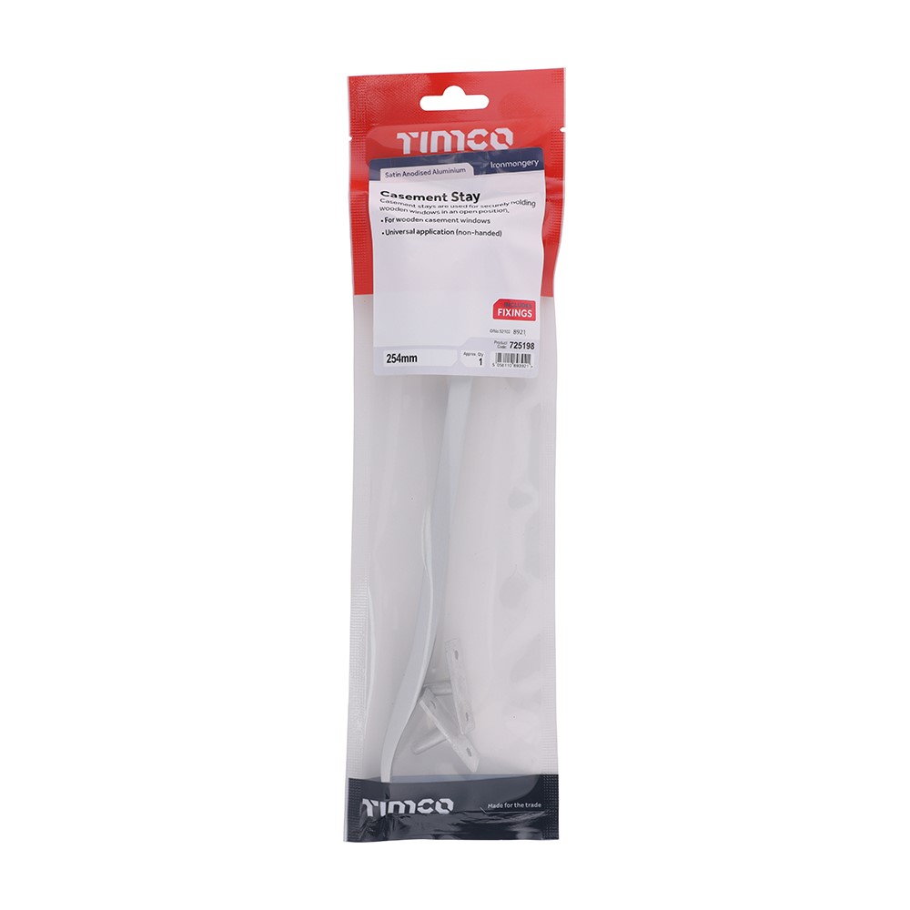 TIMCO Casement Stay - Satin Anodised Aluminium 254mm