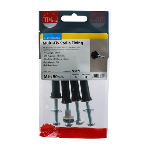 TIMCO Stella Fixings - TX - Pan - Black M5 x 90mm (4)