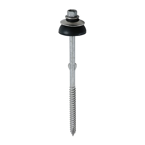 TIMCO Metal Construction Fibre Cement Board to Light Section Screws - Hex - BAZ Washer - Slash Point - Exterior - Silver Organic 6.3 x 130mm (50 Pack)