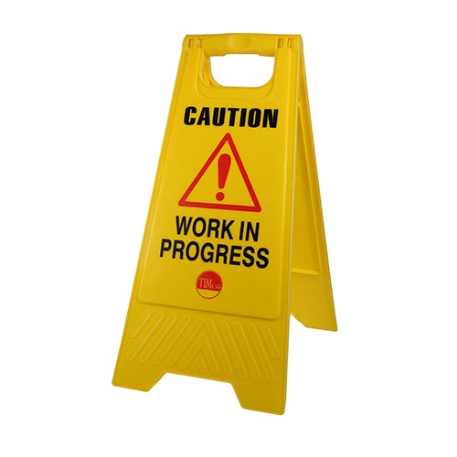 TIMCO A-Frame Safety Sign - Caution Work in Progress 610 x 300 x 30mm