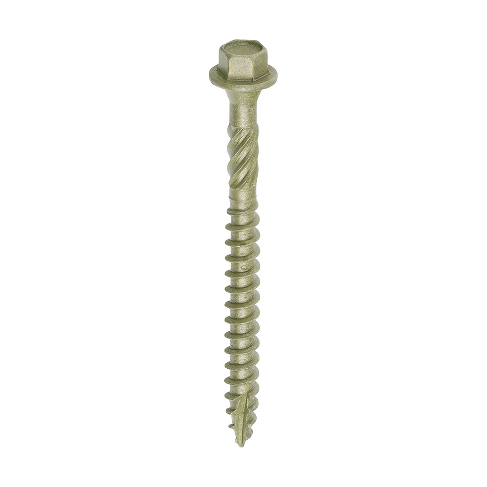 TIMCO Timber Frame Construction & Landscaping Screws - Hex - Exterior - Green Organic 6.7 x 75mm (50 Pack)