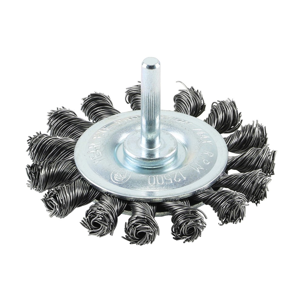 TIMCO Drill Wheel Brush - Twisted Knot Steel Wire 75mm