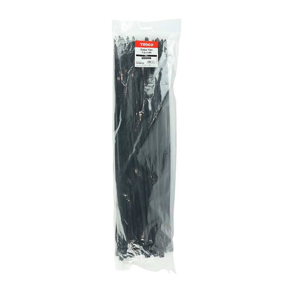 TIMCO Cable Ties - Black 7.6 x 540mm (100 Bag)