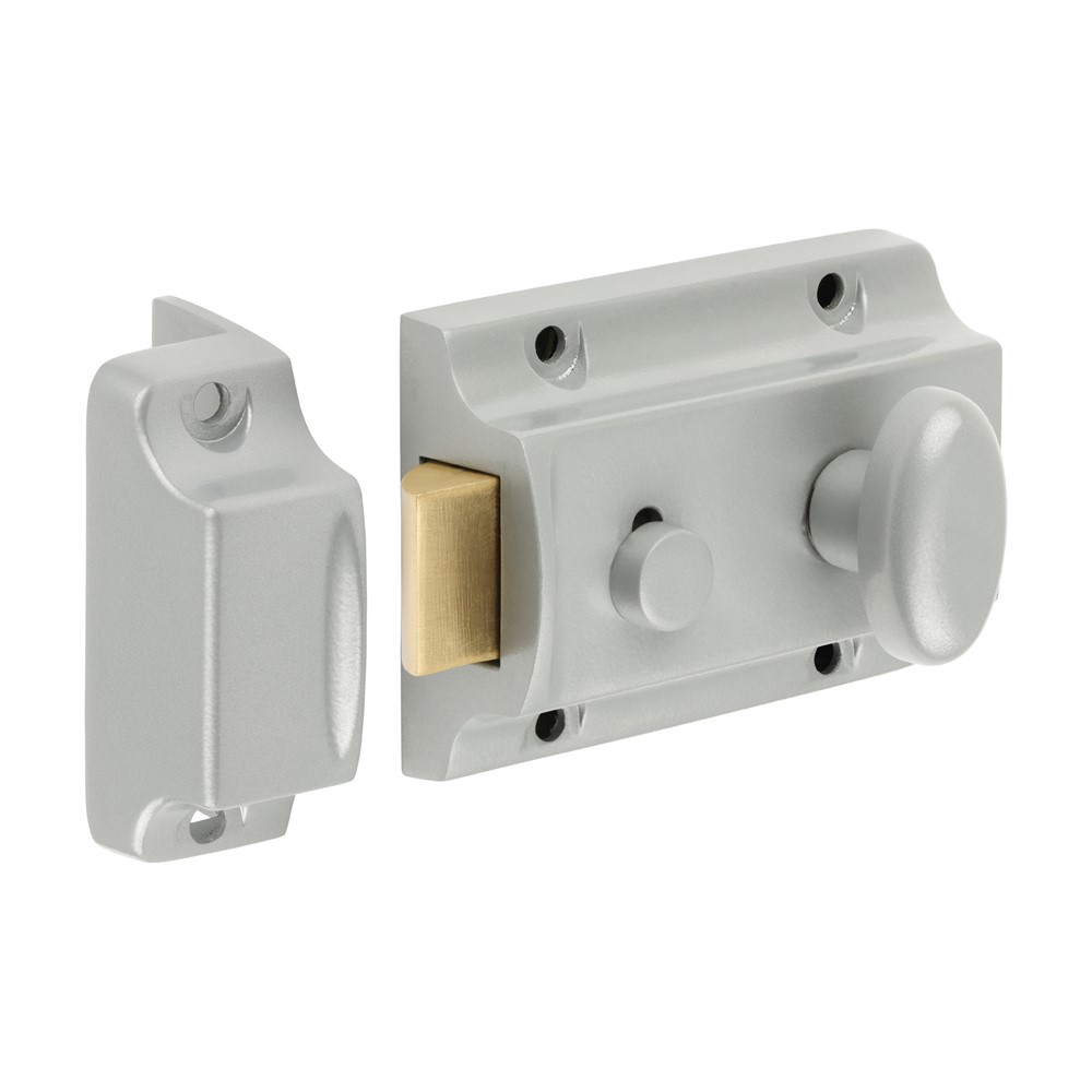 TIMCO Traditional Nightlatch Silver 91mm Case / 60mm Backset (1)