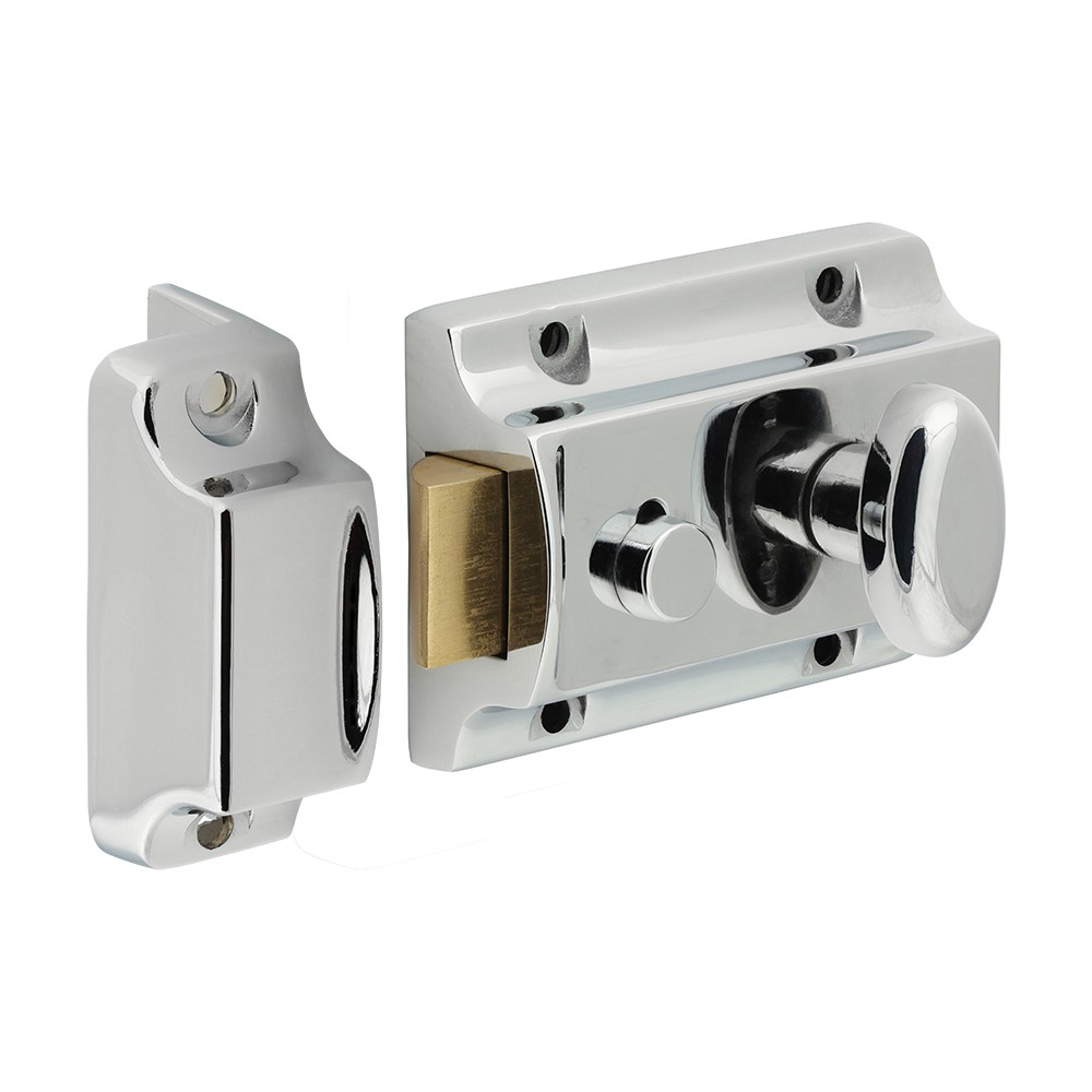 TIMCO Traditional Nightlatch Chrome 91mm Case / 60mm Backset (1)