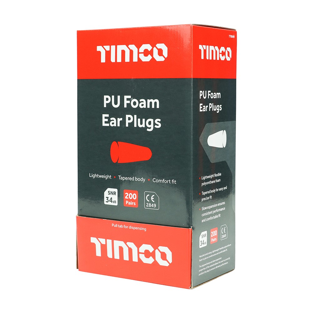 TIMCO PU Foam Ear Plugs One Size (200 Pack)