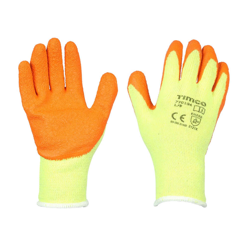 TIMCO Eco-Grip Gloves - Crinkle Latex Coated Polycotton Large