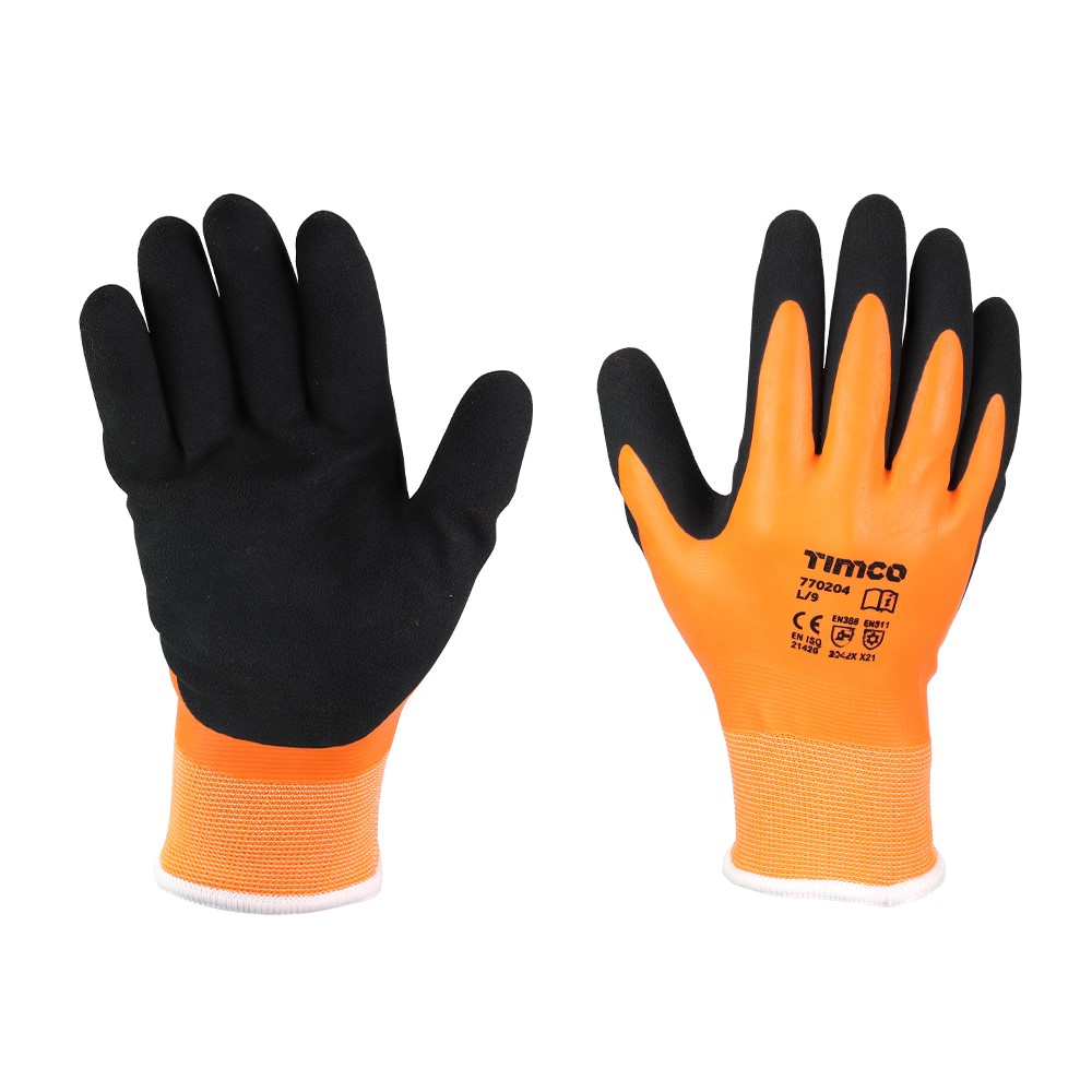 TIMCO Aqua Thermal Grip Glove - Sandy Latex Coated Polyester Large