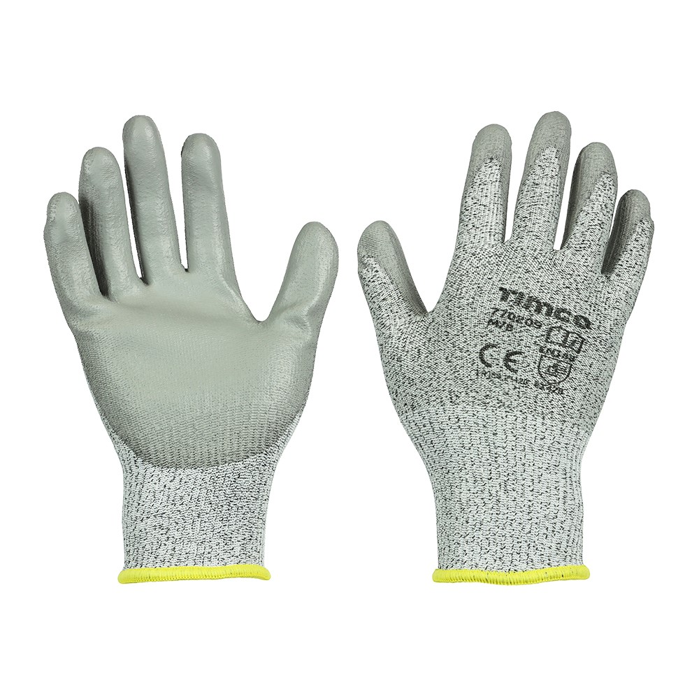 TIMCO Medium Cut Gloves - PU Coated HPPE Fibre with Glass Fibre Medium