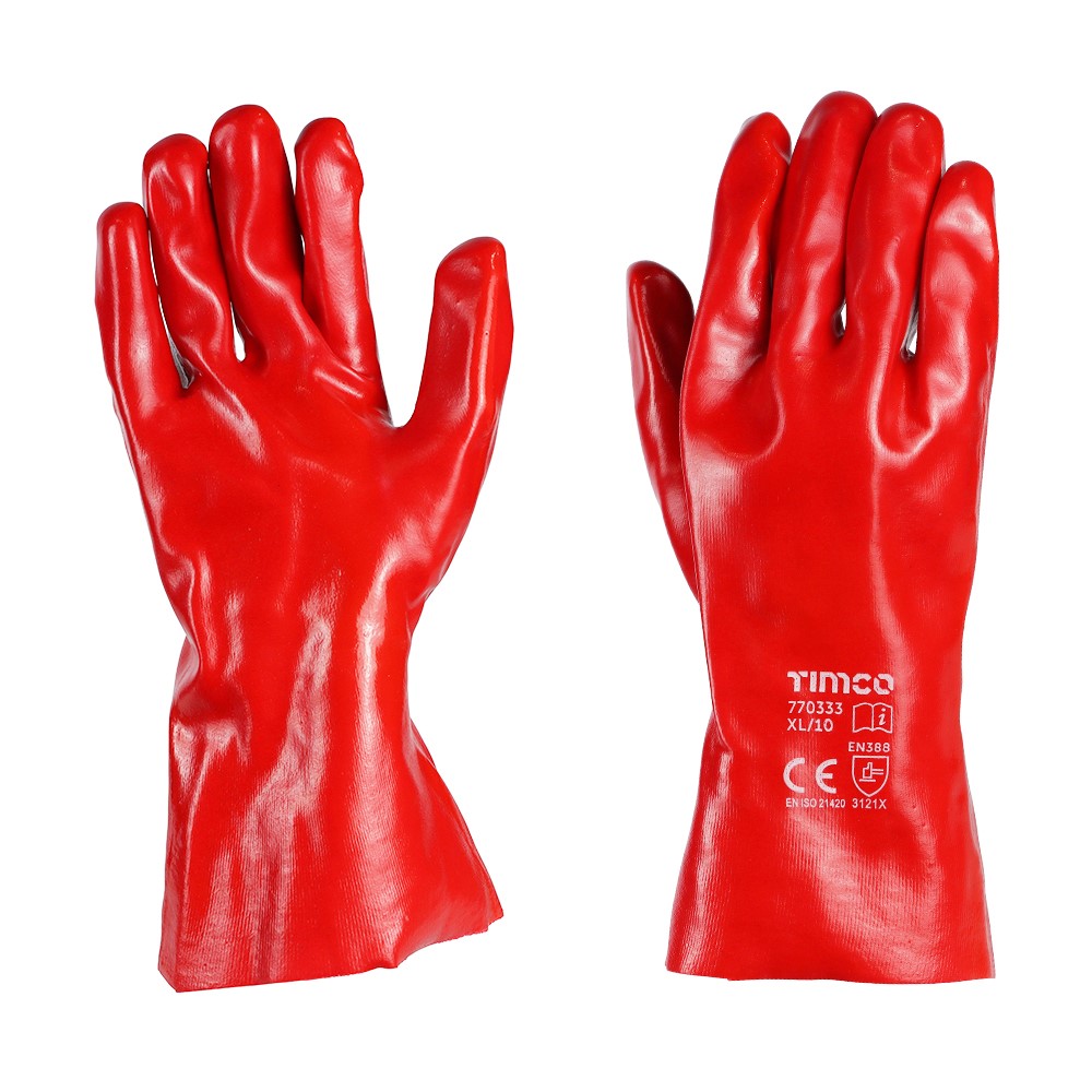 TIMCO PVC Gauntlets - PVC Coated Cotton Interlock X Large