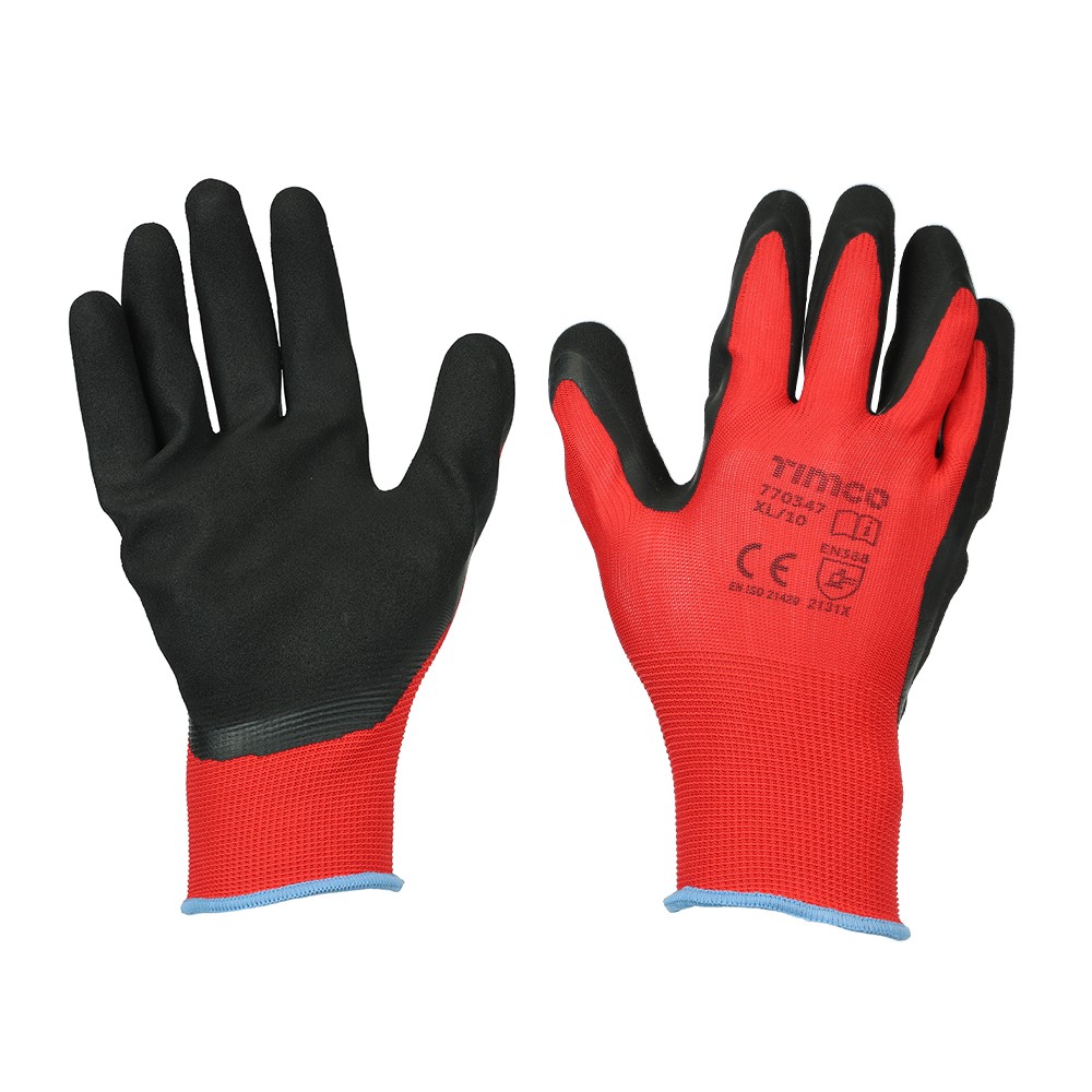 TIMCO Toughlight Grip Gloves - Sandy Latex Coated Polyester X Large