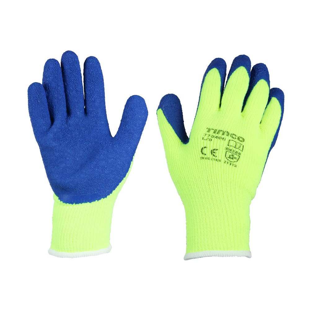 TIMCO Warm Grip Gloves - Crinkle Latex Coated Polyester Large