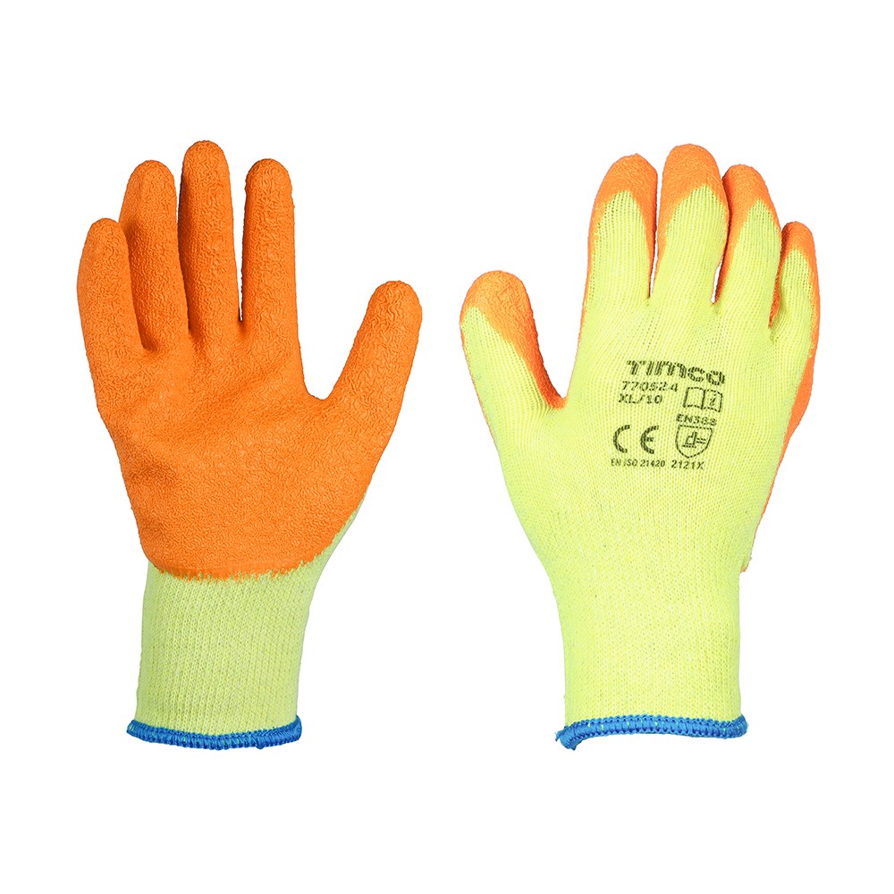 TIMCO Eco-Grip Gloves - Crinkle Latex Coated Polycotton - Multi Pack X Large (12 Bag)