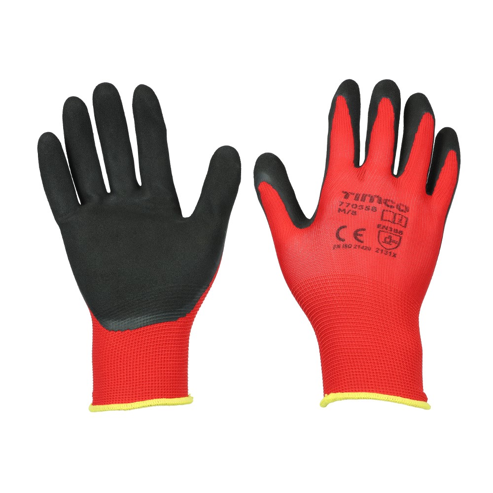 TIMCO Toughlight Grip Gloves - Sandy Latex Coated Polyester Medium