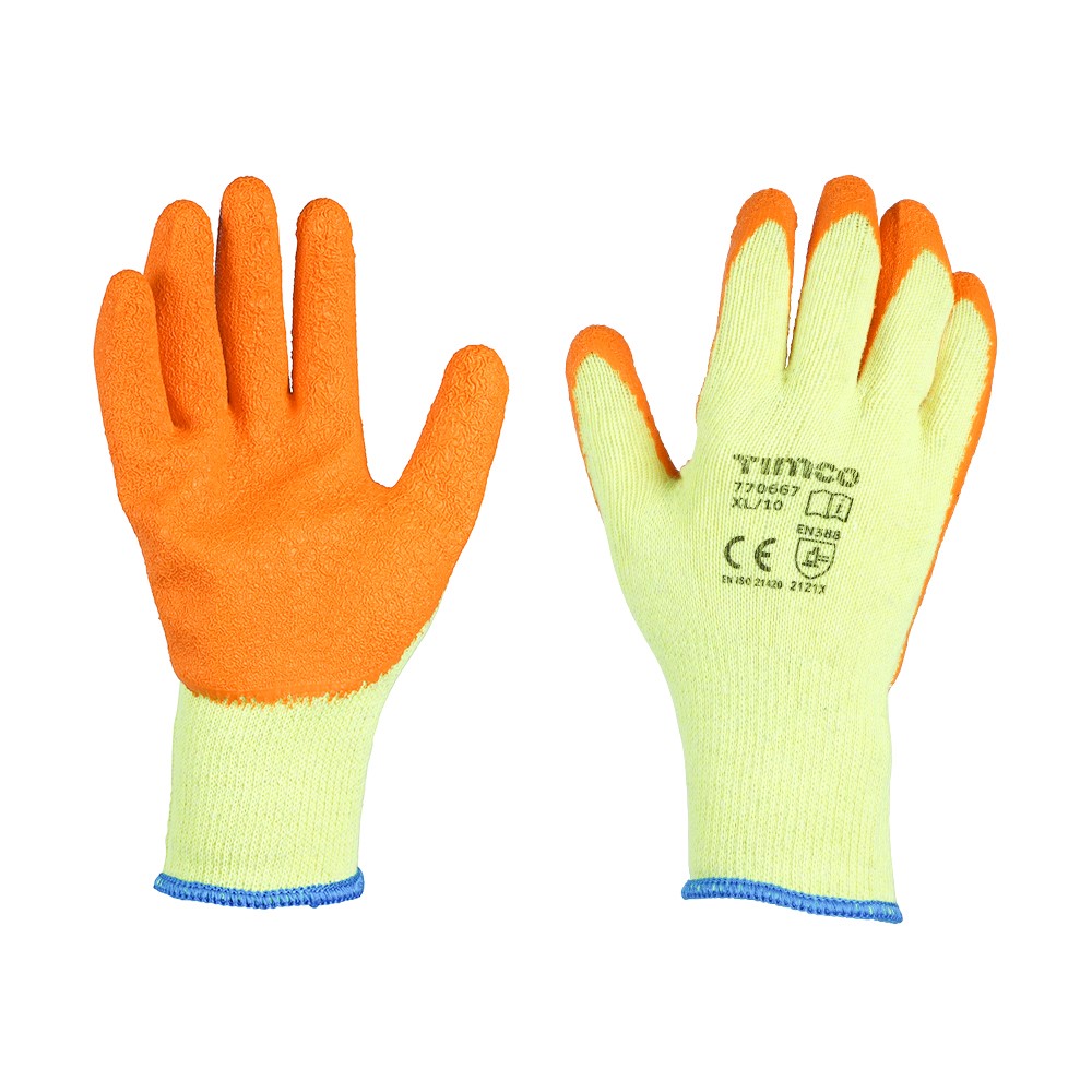 TIMCO Eco-Grip Gloves - Crinkle Latex Coated Polycotton X Large
