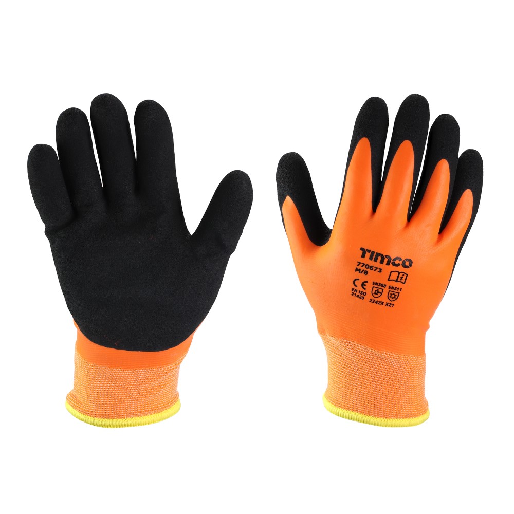 TIMCO Aqua Thermal Grip Glove - Sandy Latex Coated Polyester Medium