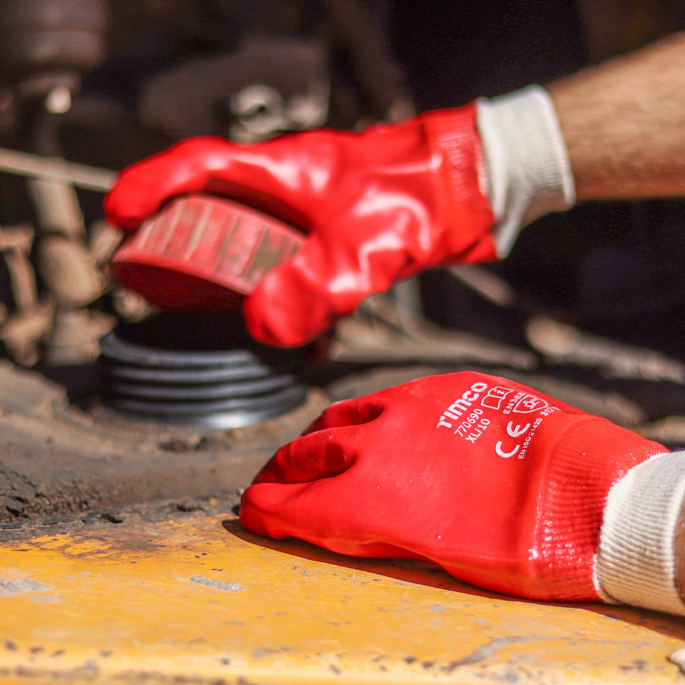 TIMCO PVC Gloves - PVC Coated Cotton Interlock X Large