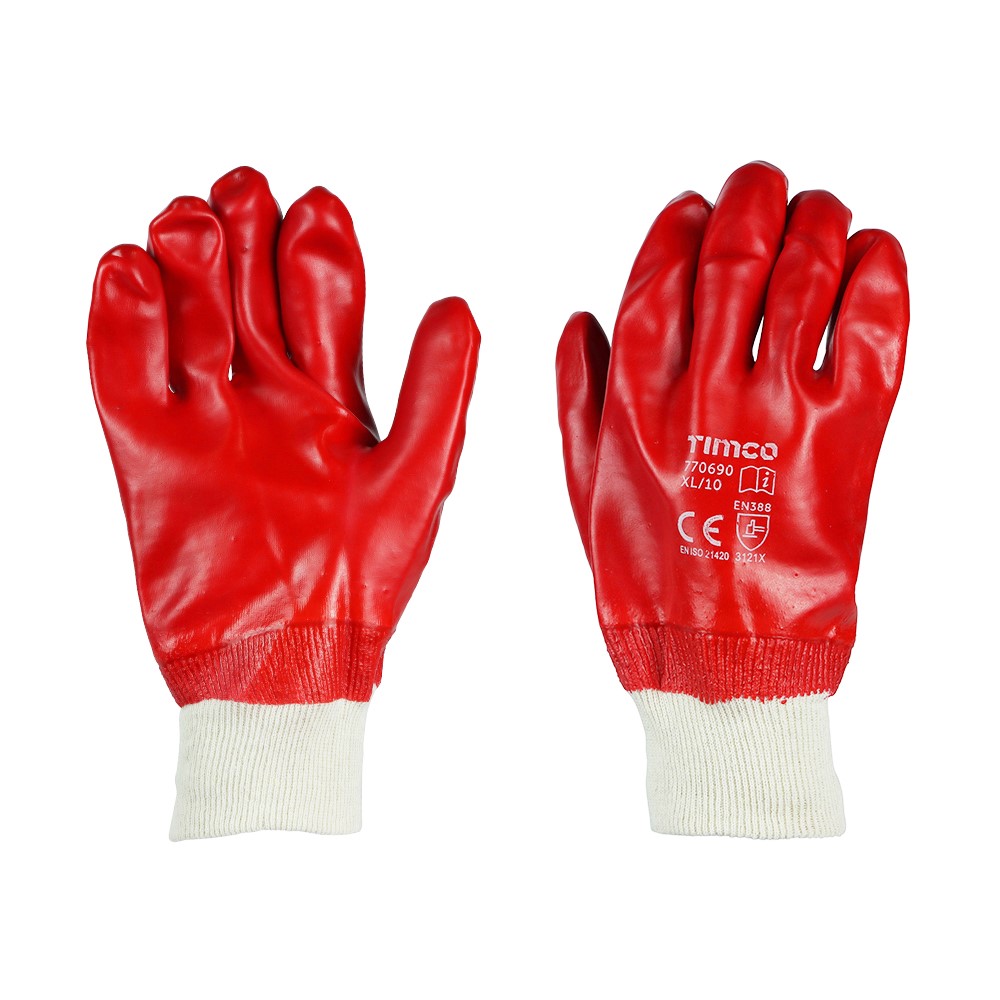 TIMCO PVC Gloves - PVC Coated Cotton Interlock X Large