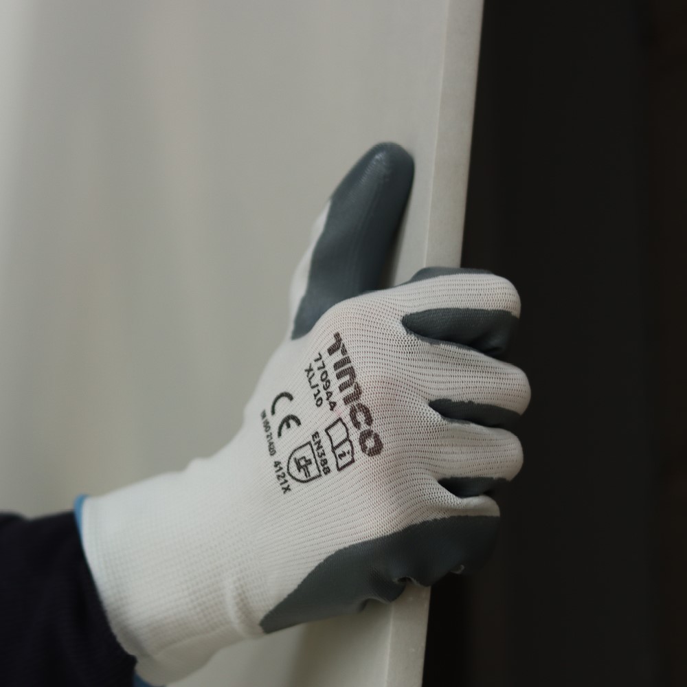 TIMCO Secure Grip Gloves - Smooth Nitrile Foam Coated Polyester Large