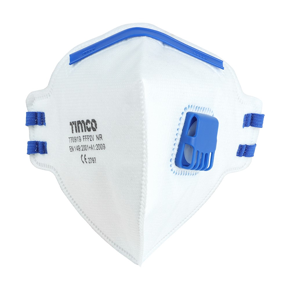 TIMCO FFP2 Fold Flat Masks with Valve One Size (3 Bag)