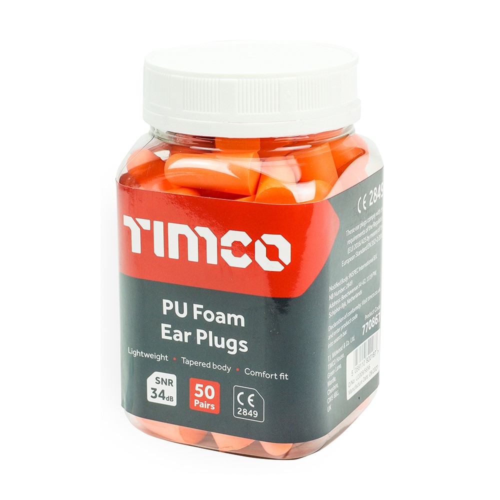 TIMCO PU Foam Ear Plugs One Size (50 Jar)