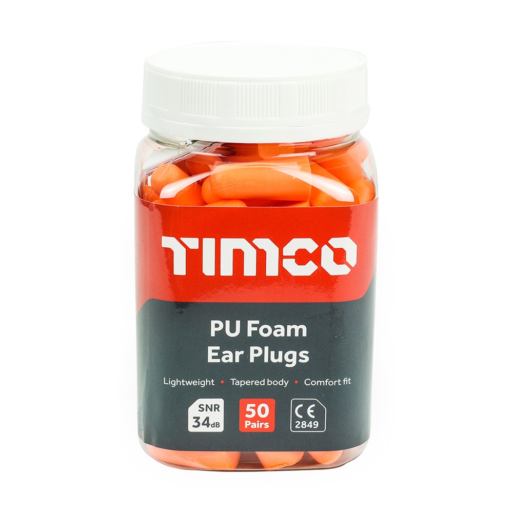 TIMCO PU Foam Ear Plugs One Size (50 Jar)