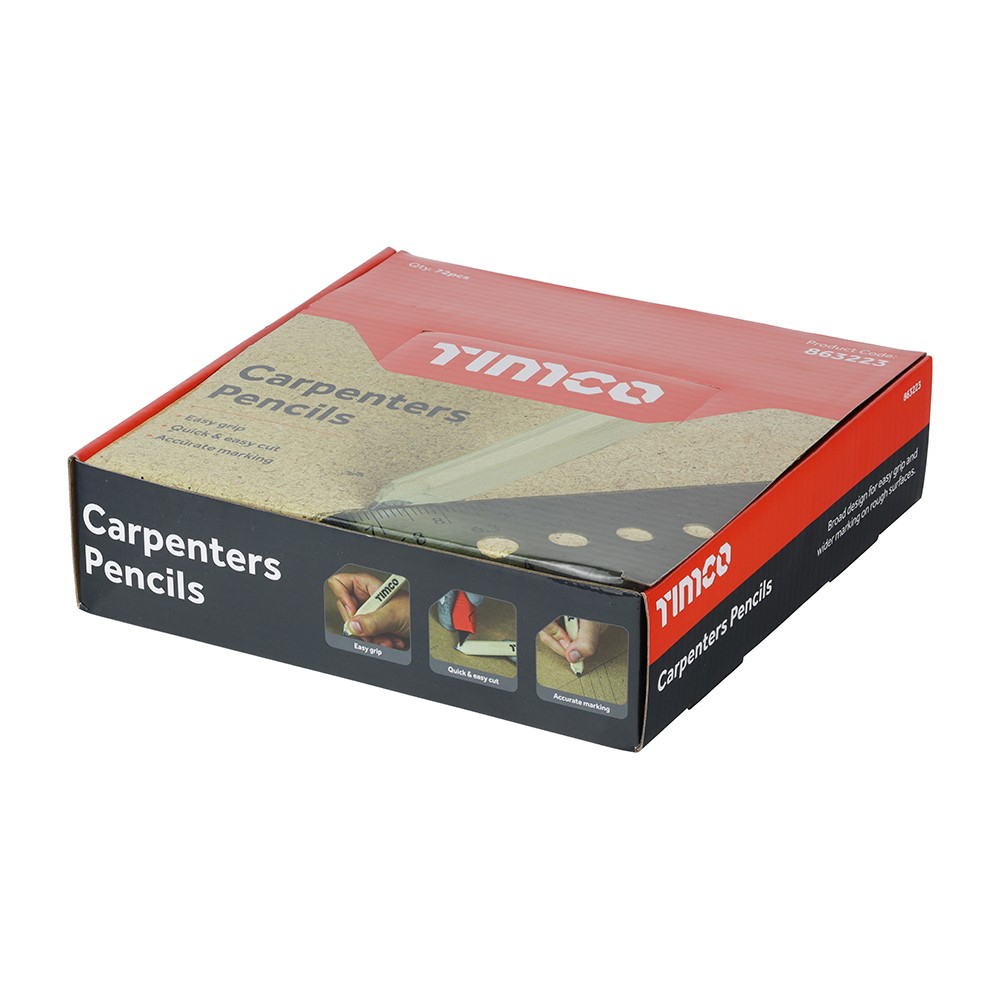 TIMCO Carpenters Pencils Display Pack 72 Packmm (72 Pack)