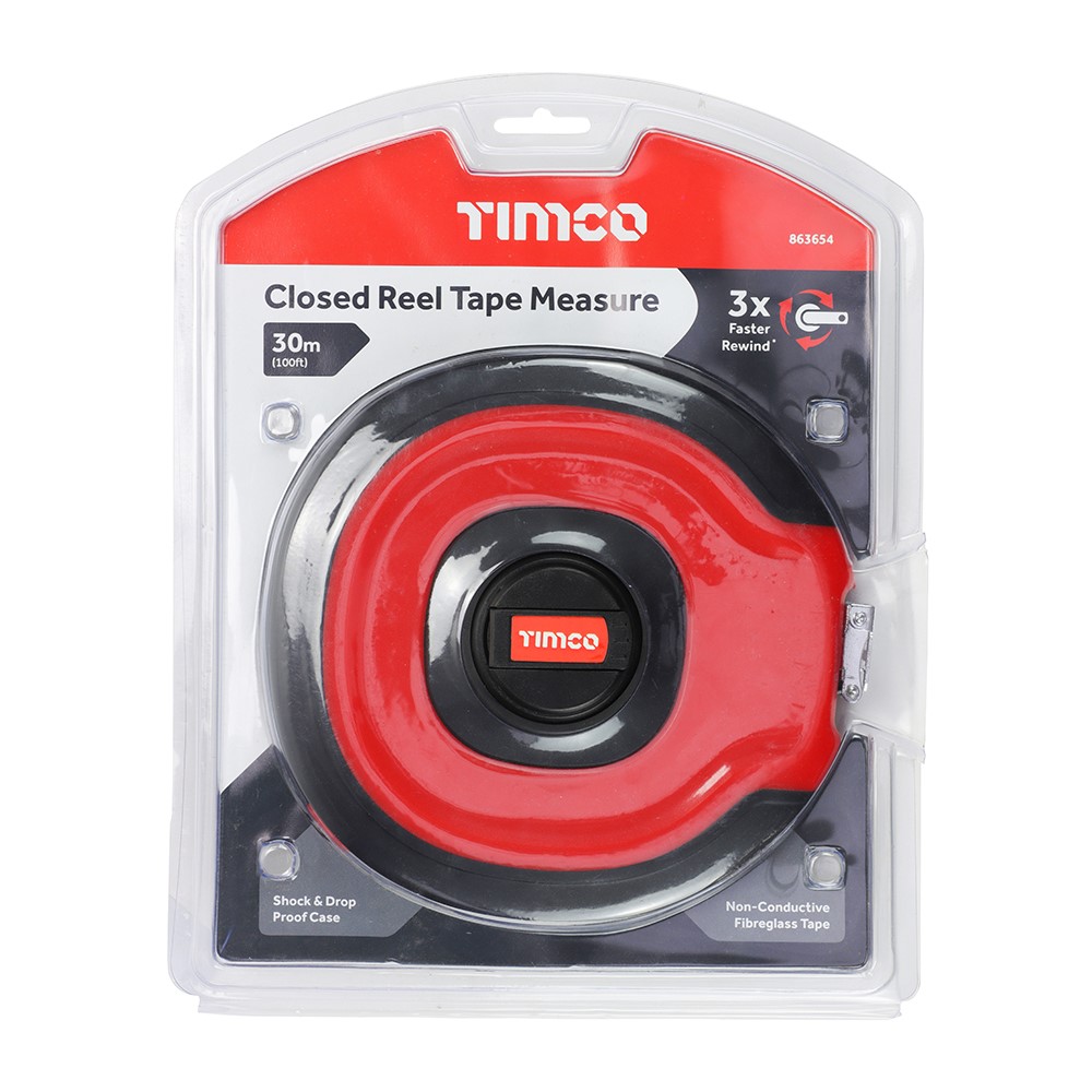 TIMCO Closed Reel Tape Measure 30m x 13mm