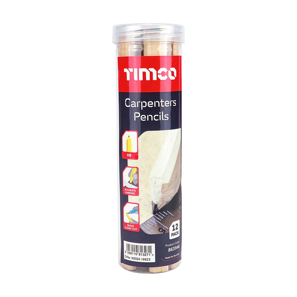 TIMCO Carpenters Pencils 180mm (12 Tube)