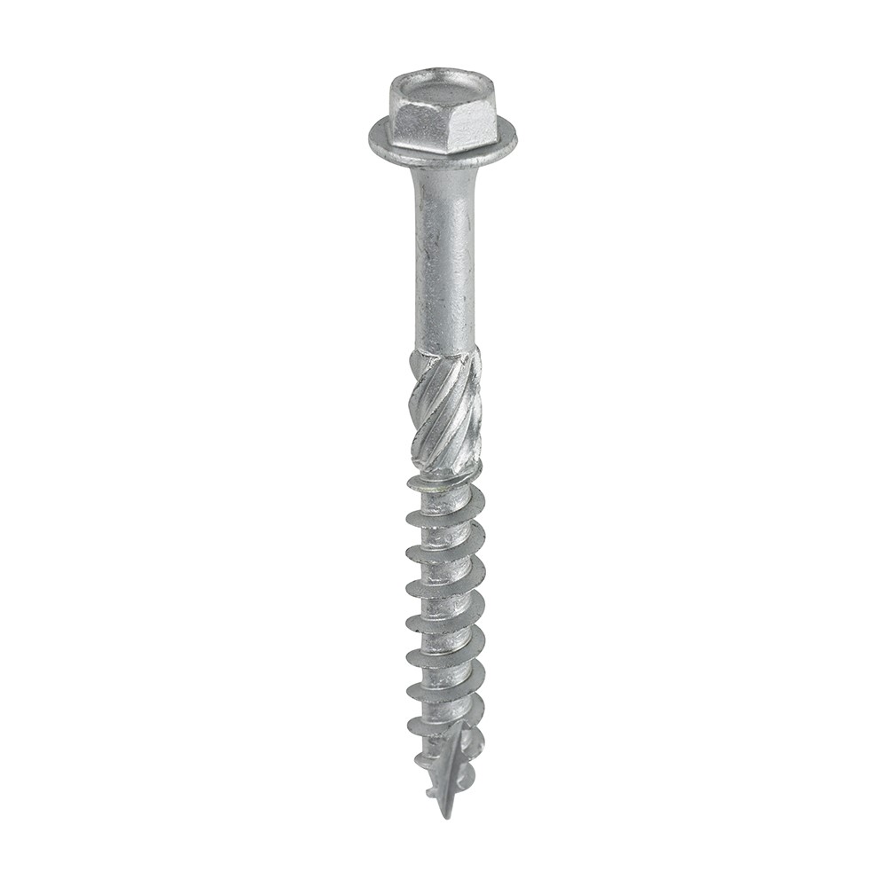 TIMCO Hex Head Timber Screw - Silver 8.0 x 75mm (10 Bag)