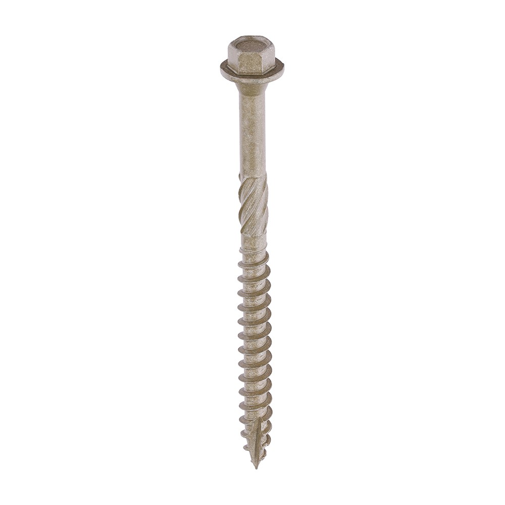 TIMCO Timber Frame Construction & Landscaping Screws - Hex - Exterior - Green Organic 6.7 x 87mm (400 Tub)