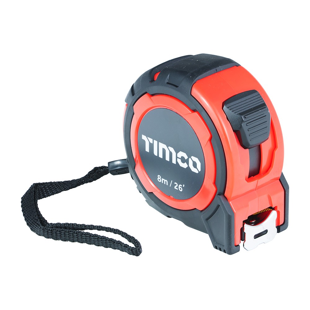 TIMCO Tape Measure 8m/26ft x 25mm (Pack of 6)